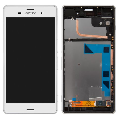 Дисплей для Sony D6603 Xperia Z3, D6643 Xperia Z3, білий, з рамкою, High Copy