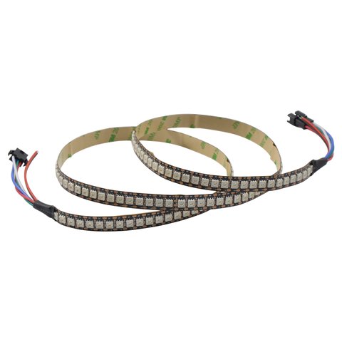 Світлодіодна стрічка RGB SMD5050, WS2813 чорна, з управлінням, IP20, 5 В, 144 діодів м, 1 м 