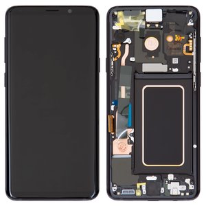 Дисплей для Samsung G965 Galaxy S9 Plus, чорний, з рамкою, Original PRC , midnight black