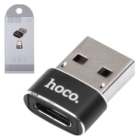 Адаптер Hoco UA6, USB тип C, USB тип A, чорний