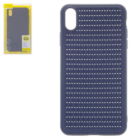 Чехол Baseus для iPhone XS Max, синий, плетёный, пластик, #WIAPIPH65 BV03