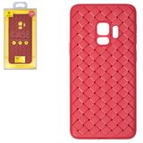 Чехол Baseus для Samsung G960 Galaxy S9, красный, плетёный, пластик, #WISAS9-BV09