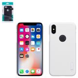 Чохол Nillkin Super Frosted Shield для iPhone X, iPhone XS, білий, матовий, з отвором під логотип, пластик, #6902048147331