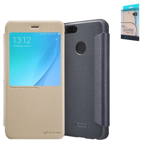 Чехол Nillkin Sparkle laser case для Xiaomi Mi 5X, Mi A1, черный, книжка, пластик, PU кожа, #6902048145290
