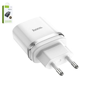 Мережевий зарядний пристрій Hoco C12Q, 18 Вт, Quick Charge, білий, 1 порт, #6931474716262