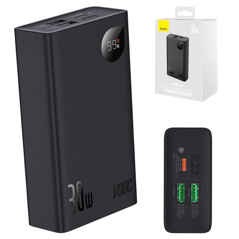 Power bank Baseus Adaman2 VOOC, 20000 мАч, 30 Вт, черный, Power Delivery PD , #PPAD050001