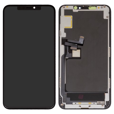 Дисплей для iPhone 11 Pro Max, черный, с рамкой, High Copy, без микросхемы, OLED , OEM soft