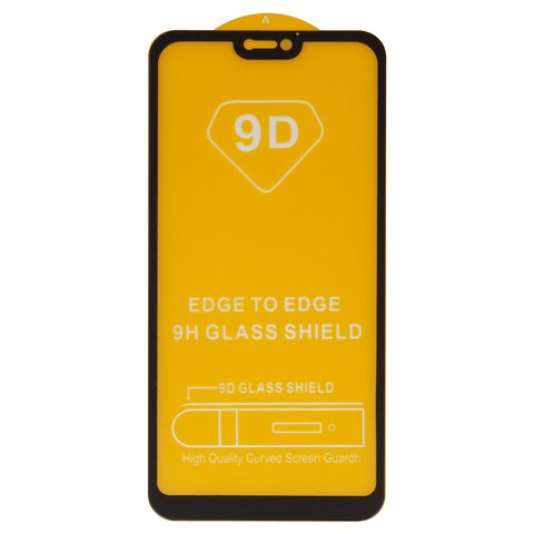 Защитное стекло для Huawei P20 Lite, совместимо с чехлом, Full Glue, без упаковки , черный, cлой клея нанесен по всей поверхности