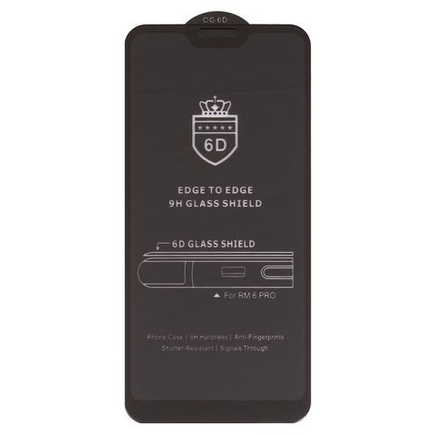 Захисне скло ESD 6D для Xiaomi Mi A2 Lite, Redmi 6 Pro, сумісне з чохлом, Anti Static, без упаковки , чорний