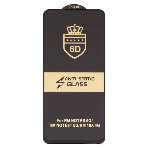 Защитное стекло ESD 6D для Xiaomi Redmi 10X 4G, Redmi Note 9, совместимо с чехлом, Full Glue, Anti Static, без упаковки , черный