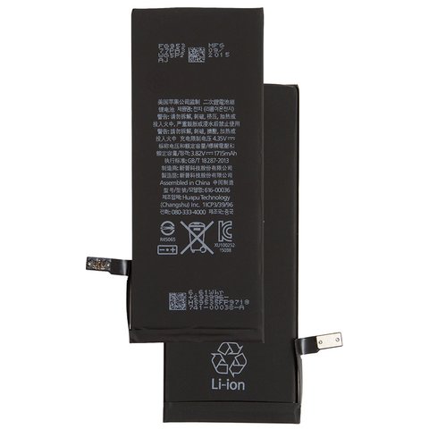 Batería puede usarse con iPhone 6S, Li Polymer, 3.82 V, 1715 mAh, PRC, original IC, #616 00036 616 00033
