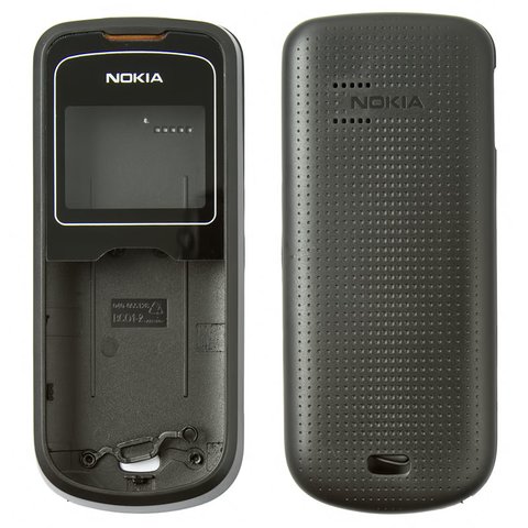 Housing compatible with Nokia 1202, High Copy, black, with housing middle part  