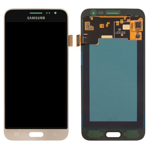 LCD compatible with Samsung J320 Galaxy J3 2016 , golden, without frame, Original PRC , dragontrail Glass, original glass 
