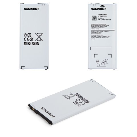 Battery EB BA510ABE compatible with Samsung A510 Galaxy A5 2016 , Li ion, 3.85 V, 2900 mAh, Original PRC  