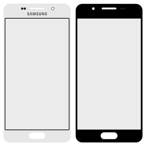 Housing Glass compatible with Samsung A310F Galaxy A3 2016 , A310M Galaxy A3 2016 , A310N Galaxy A3 2016 , A310Y Galaxy A3 2016 , Original PRC , 2.5D, white 