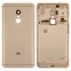 Housing Back Cover compatible with Xiaomi Redmi Note 4, Redmi Note 4X, (golden, with side button, Original (PRC), MediaTek)