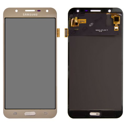 LCD compatible with Samsung J701 Galaxy J7 Neo, golden, with light adjustable, Best copy, without frame, Copy, TFT  