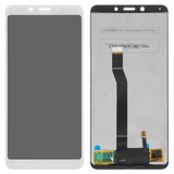 LCD compatible with Xiaomi Redmi 6, Redmi 6A, (white, without frame, original (change glass) , glued touchscreen, M1804C3DG, M1804C3DH, M1804C3DI, M1804C3CG, M1804C3CH, M1804C3CI)