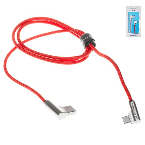 USB Cable Konfulon S72, USB type A, USB type C, 100 cm, 2 A, red 