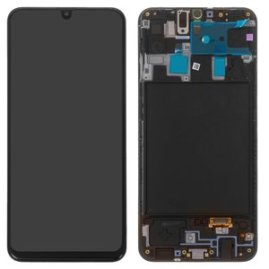 Pantalla LCD puede usarse con Samsung A205 Galaxy A20, A205F DS Galaxy A20, M107F DS Galaxy M10s, negro, con marco, Original PRC 