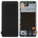 LCD compatible with Samsung A515 Galaxy A51, (black, with frame, original (change glass) )