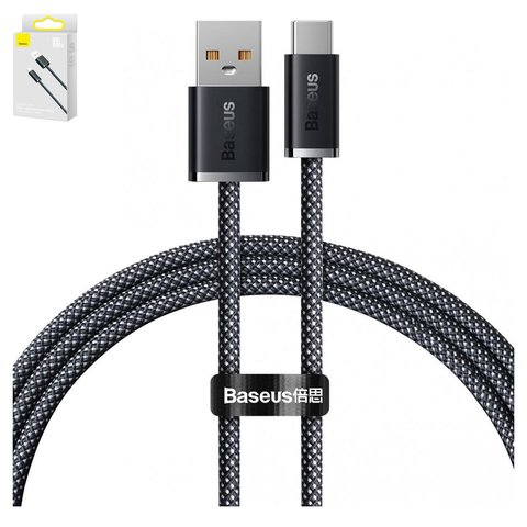 USB Cable Baseus Dynamic Series, USB type A, USB type C, 100 cm, 100 W, gray  #CALD000616