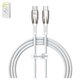 Cable USB Baseus Glimmer, 2xUSB tipo-C, 100 cm, 100 W, blanco, #CADH000702