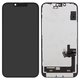LCD compatible with iPhone 14, (black, with frame, change glass)