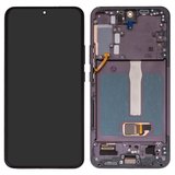 LCD compatible with Samsung S906B Galaxy S22 Plus 5G, (black, with frame, High Copy, original LCD size, (OLED))