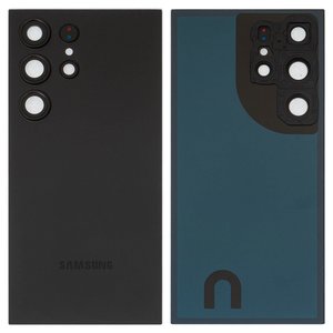 Housing Back Cover compatible with Samsung S928 Galaxy S24 Ultra, black, with camera lens, titanium black 