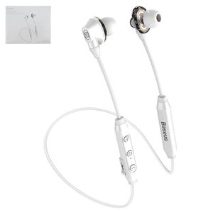 Гарнітура Baseus S10, вакуумні, бездротові, білі, micro USB тип B, з micro USB кабелем тип В, #NGS10 02