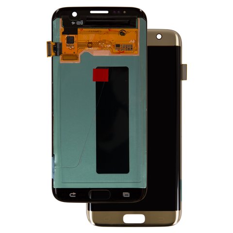 LCD compatible with Samsung G935 Galaxy S7 EDGE, golden, without frame, original change glass 