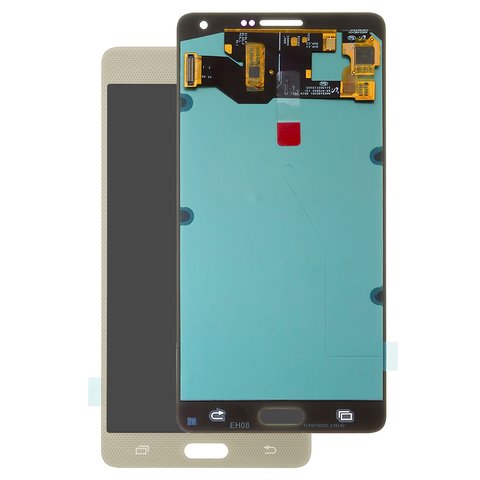 LCD compatible with Samsung A700 Galaxy A7, golden, without frame, High Copy, OLED  