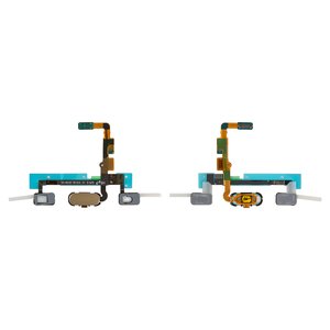 Flat Cable compatible with Samsung N930F Galaxy Note 7, menu button, golden, with plastic 