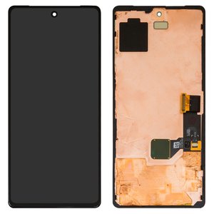 LCD compatible with Google Pixel 7, black, with frame, original change glass  , GVU6C, GQML3 