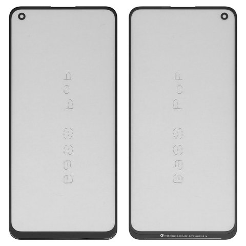 Housing Glass G+OCA PRO compatible with Realme 8, 8 Pro, with OCA film, black 