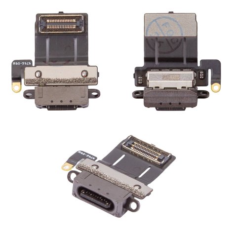 Flat Cable compatible with iPad Pro 11 2024 5th Gen , charge connector, with components, Original PRC , space black 