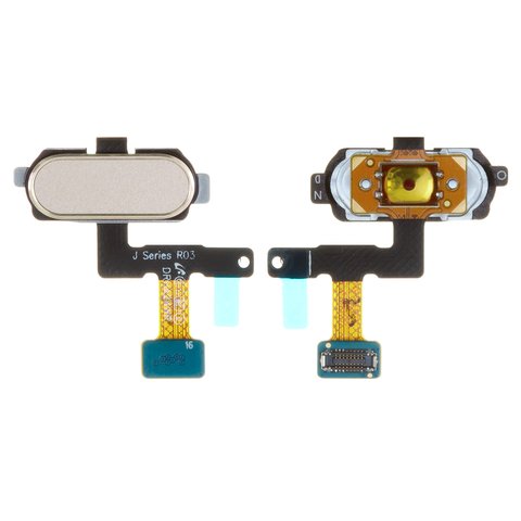 Cable flex puede usarse con Samsung J530F Galaxy J5 2017 , J730F Galaxy J7 2017 ,  teclas del menú, dorado, con plástico, Original PRC 