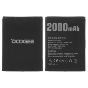 Batería BAT18702000 puede usarse con Doogee X50, X50L, Li ion, 3.8 V, 2000 mAh, Original PRC 