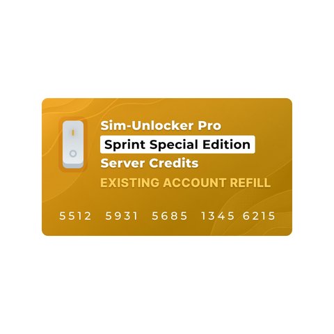 Créditos Sim Unlocker Pro Sprint Special Edition Server Credits Recarga de cuenta existente 