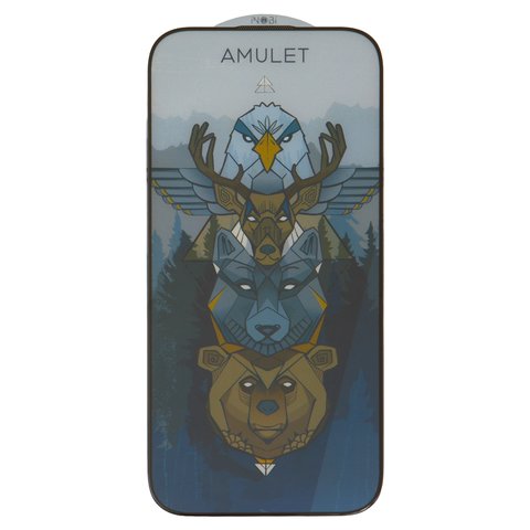 Vidrio de protección templado iNobi Amulet puede usarse con Apple iPhone 16 Pro, Full Glue, Anti Static, negro, capa de adhesivo se extiende sobre toda la superficie del vidrio