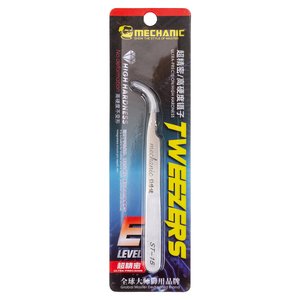 Pinzas para smd Mechanic ST 15, curvada, 115 mm, ultra precision