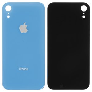 Задня панель корпуса для iPhone XR, блакитна, потрібно зняти скло камери, small hole