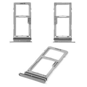 Держатель SIM карты для Samsung G970 Galaxy S10e, белый, c держателем MMC, dual SIM