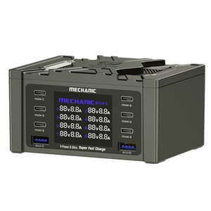 Мережевий зарядний пристрій Mechanic V Power 8 Ultra, 160 Вт, Quick Charge, Power Delivery PD , з безпровідною зарядкою, 8 портів