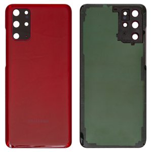 Задняя панель корпуса для Samsung G985 Galaxy S20 Plus, G986 Galaxy S20 Plus 5G, красная, со стеклом камеры, aura red