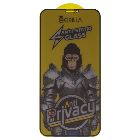 Захисне скло для Apple iPhone 11 Pro, iPhone X, iPhone XS, сумісне з чохлом, Full Glue, Anti Static, Anti Peeping, чорний, gorilla