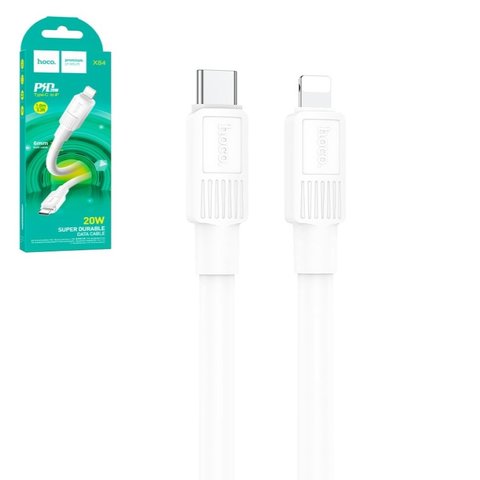 USB кабель Hoco X84, USB тип C, Lightning, 100 см, 20 Вт, белый, #6931474770950