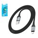 USB кабель Hoco X102, USB тип-A, micro-USB тип-B, 100 см, 2,4 А, чорний, в нейлоновому обплетенні, #6942007608763