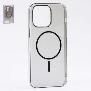 Чехол Fully PC MagSafe для iPhone 14 Pro Max, черный, прозрачный, магнитный, пластик